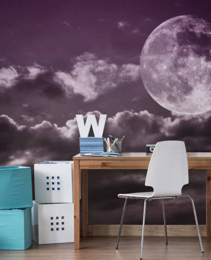 Purple Skies and Grey Moon mural Purple Skies and Grey Moon mural