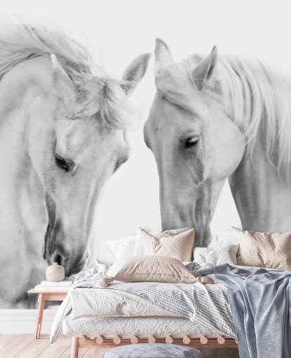 fondo de pantalla de retrato en blanco y negro de dos caballos fondo de pantalla de retrato en blanco y negro de dos caballos