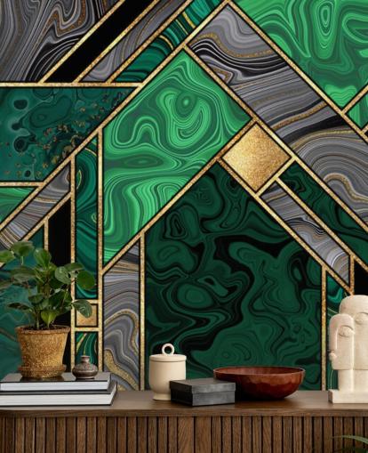 green and grey marble geometric pattern with gold wallpaper green and grey marble geometric pattern with gold wallpaper