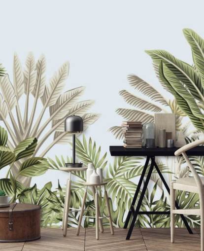 fond d'écran d'arbres illustrés forêt tropicale