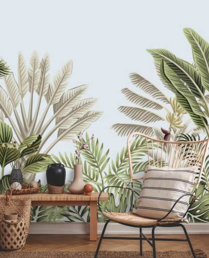 fond d'écran d'arbres illustrés forêt tropicale