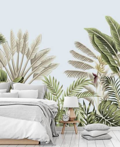 fond d'écran d'arbres illustrés forêt tropicale