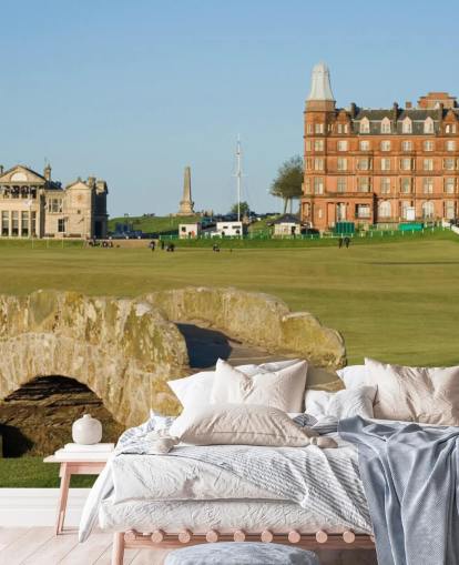 custom golf wallpaper mural called Swilcan Bridge, St Andrews Old Course