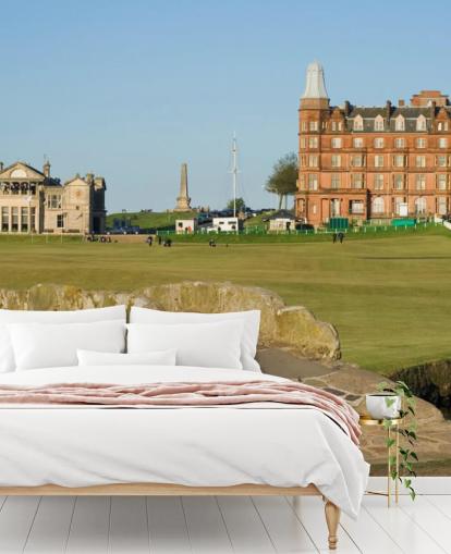 mural de papel pintado de golf personalizado llamado Swilcan Bridge, St Andrews Old Course