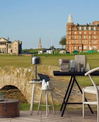 custom golf wallpaper mural called Swilcan Bridge, St Andrews Old Course