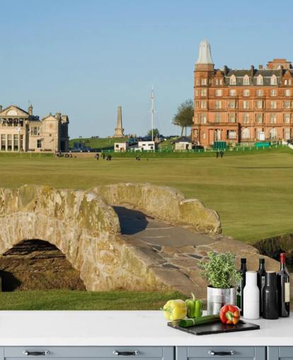 custom golf wallpaper mural called Swilcan Bridge, St Andrews Old Course