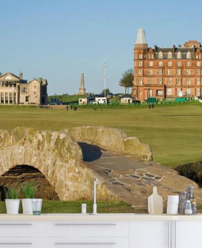 tilpasset golf tapet veggmaleri kalt Swilcan Bridge, St Andrews Old Course