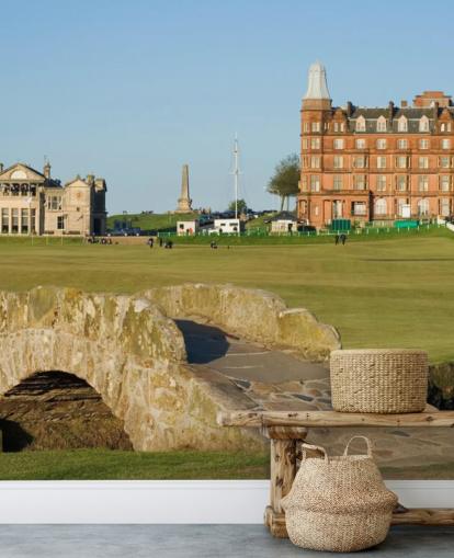 custom golf wallpaper mural called Swilcan Bridge, St Andrews Old Course custom golf wallpaper mural called Swilcan Bridge, St Andrews Old Course