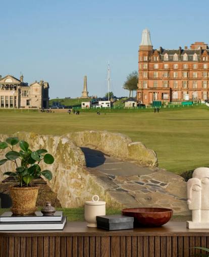 mural de papel pintado de golf personalizado llamado Swilcan Bridge, St Andrews Old Course