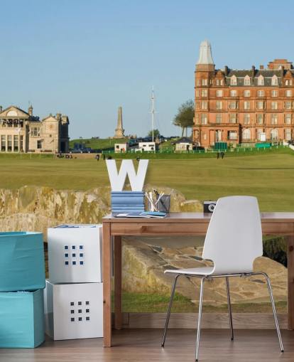 mural de papel pintado de golf personalizado llamado Swilcan Bridge, St Andrews Old Course