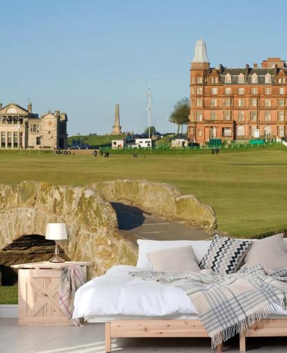 custom golf wallpaper mural called Swilcan Bridge, St Andrews Old Course
