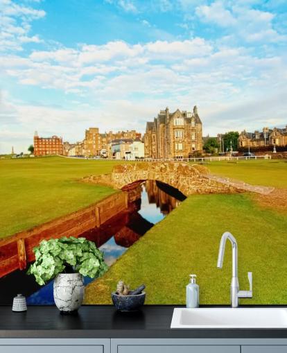 Golf Course in Town Wallpaper Golf Course in Town Wallpaper