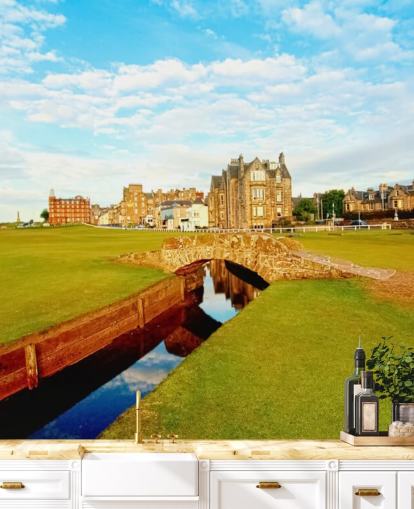 Campo de golfe na cidade papel de parede