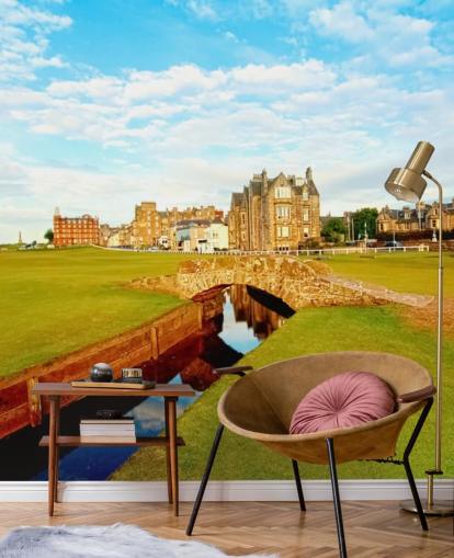 Golf Course in Town Wallpaper Golf Course in Town Wallpaper