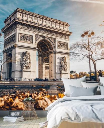 Triumfbågen på en solig dag Bakgrund Triumfbågen på en solig dag Bakgrund