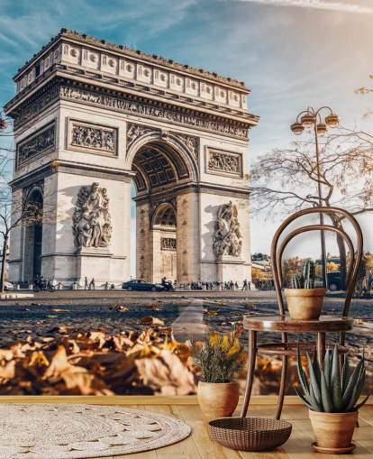 Arc de Triomphe on a Sunny Day Wallpaper Arc de Triomphe on a Sunny Day Wallpaper