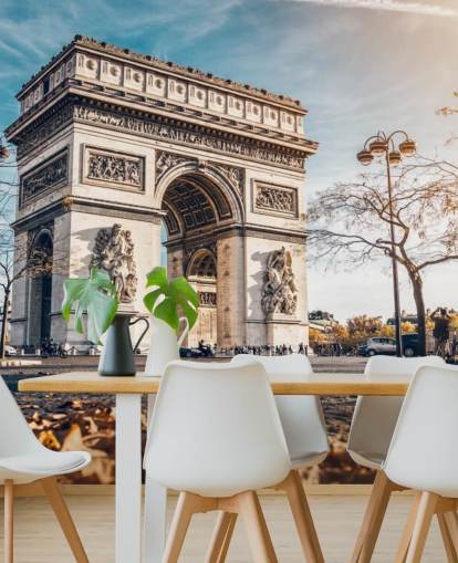 Arc de Triomphe on a Sunny Day Wallpaper Arc de Triomphe on a Sunny Day Wallpaper