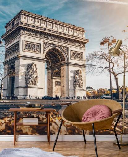 Arc de Triomphe on a Sunny Day Wallpaper Arc de Triomphe on a Sunny Day Wallpaper