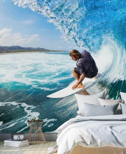 Surfer on a Wave Wallpaper Mural