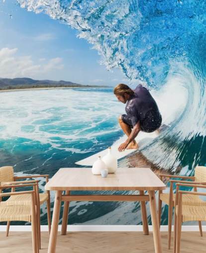 Surfer on a Wave Wallpaper Mural