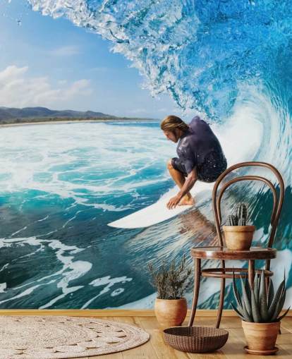 Surfer on a Wave Wallpaper Mural Surfer on a Wave Wallpaper Mural