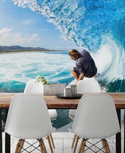 Surffaaja aalto Taustakuva seinämaalaus