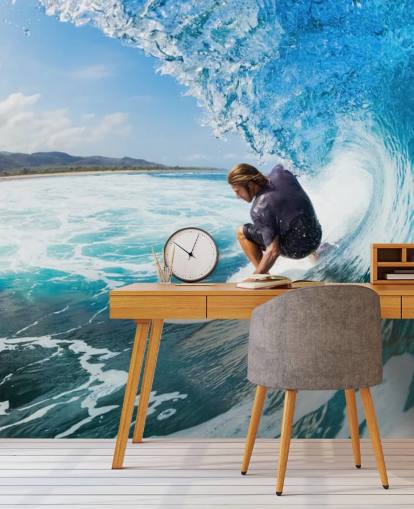 Surfer auf einer Welle Fototapete Surfer auf einer Welle Fototapete