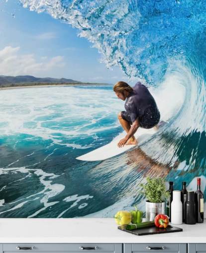 Surfer on a Wave Wallpaper Mural