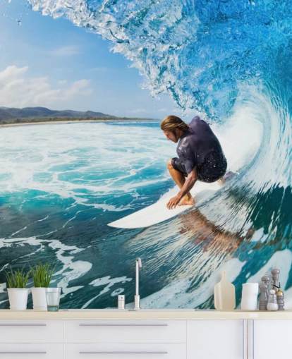 Papel pintado Surfista en una ola Papel pintado Surfista en una ola