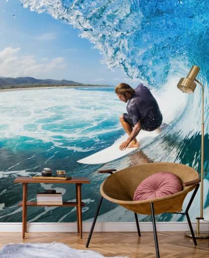 Surfer on a Wave Wallpaper Mural