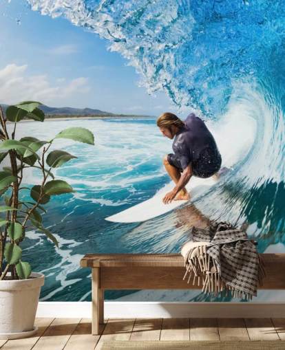 Surfista em uma onda Wallpaper Mural