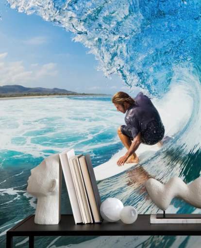 Surfer on a Wave Wallpaper Mural