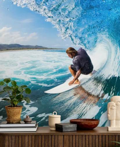 Surffaaja aalto Taustakuva seinämaalaus Surffaaja aalto Taustakuva seinämaalaus