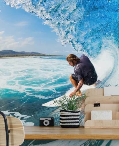 Surfer på en Wave Wallpaper Mural Surfer på en Wave Wallpaper Mural