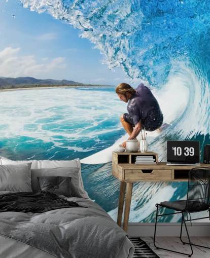 Surfer on a Wave Wallpaper Mural