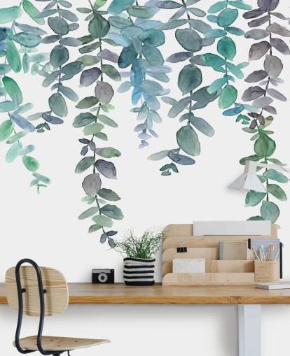 Blå & Grønn Hengende Eucalyptus Bakgrunn