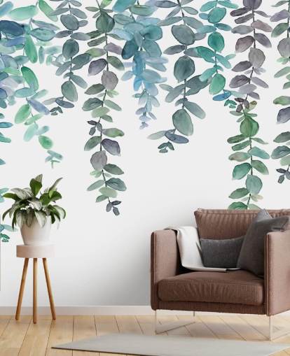 Blå & Grønn Hengende Eucalyptus Bakgrunn