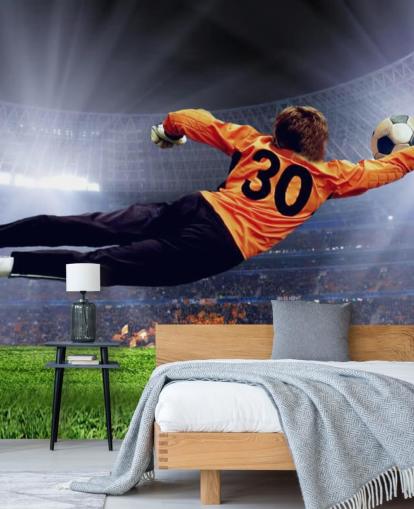 Goalkeeper Making a Save Wallpaper Mural