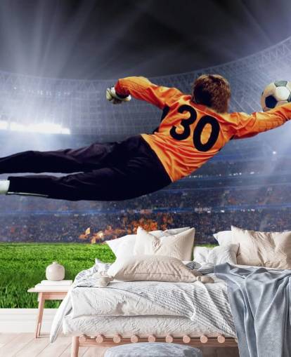 Goalkeeper Making a Save Wallpaper Mural Goalkeeper Making a Save Wallpaper Mural