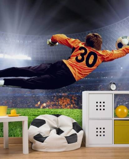 Goalkeeper Making a Save Wallpaper Mural