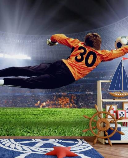 Goalkeeper Making a Save Wallpaper Mural