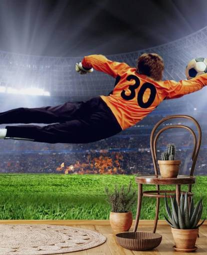 Goalkeeper Making a Save Wallpaper Mural Goalkeeper Making a Save Wallpaper Mural
