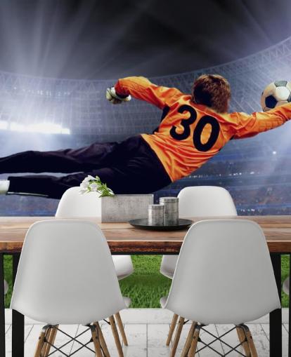 Goalkeeper Making a Save Wallpaper Mural
