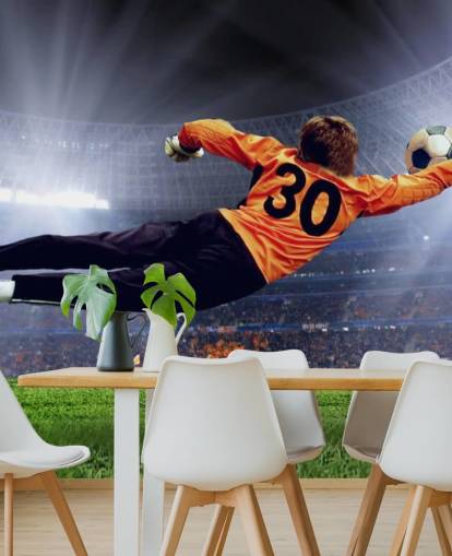 Goalkeeper Making a Save Wallpaper Mural