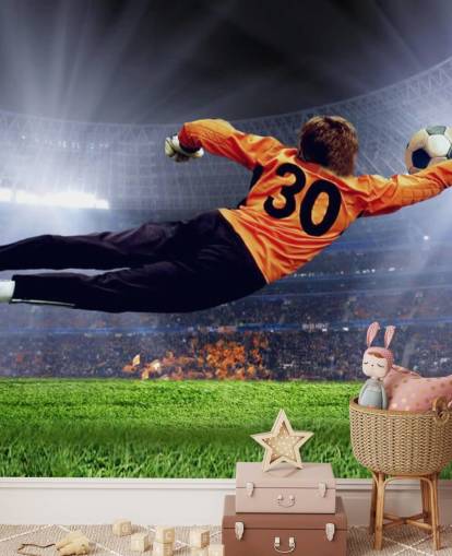 Goalkeeper Making a Save Wallpaper Mural Goalkeeper Making a Save Wallpaper Mural