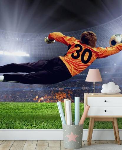 Goalkeeper Making a Save Wallpaper Mural