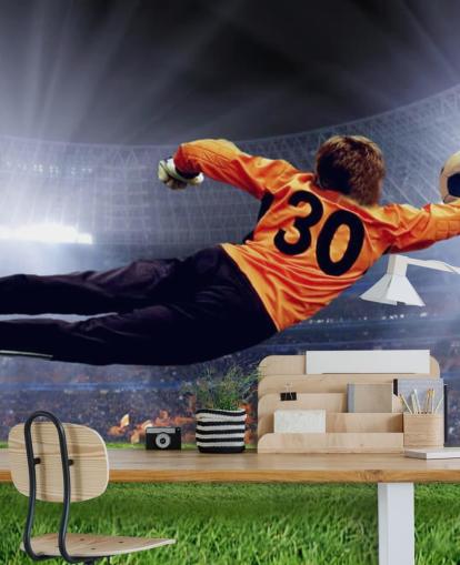 Goalkeeper Making a Save Wallpaper Mural