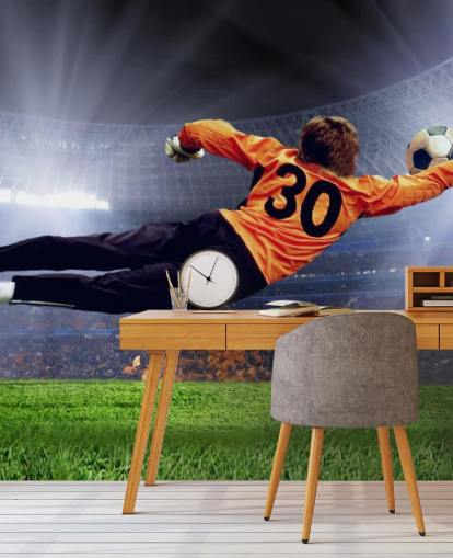 Torwart macht eine Rettung Fototapete