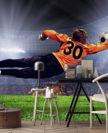 Goalkeeper Making a Save Wallpaper Mural
