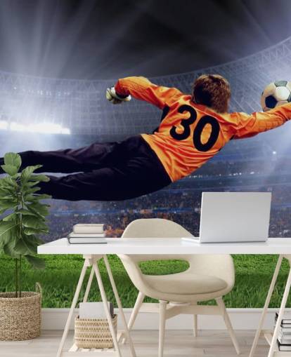 Goalkeeper Making a Save Wallpaper Mural